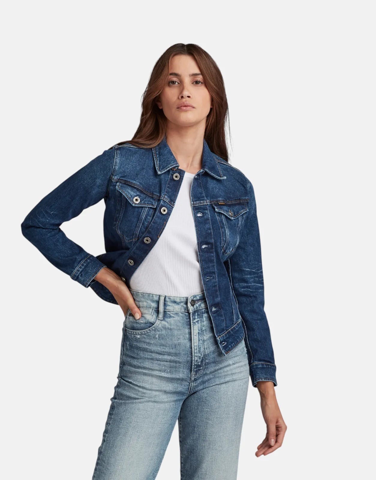 G-Star RAW 3301 Slim Faded Stone Jacket Snapped Jacket Toggled Jacket Drawstring Jacket