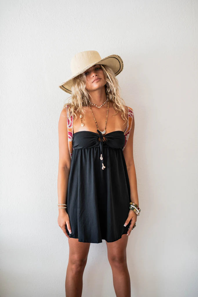 Got to Be Mini Dress - Black Cozy Ribbed Mini Dress
