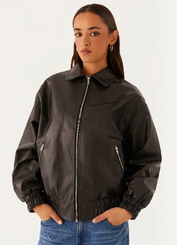 Holland Bomber Jacket - Black Cardigan Sweater Pullover