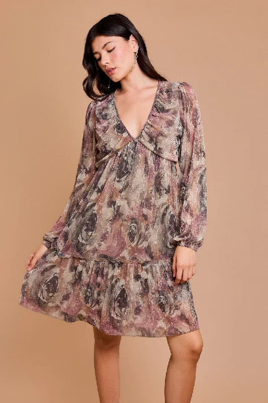 "Holly" Shimmer Mini Dress Fashionable A-Line Mini Dress