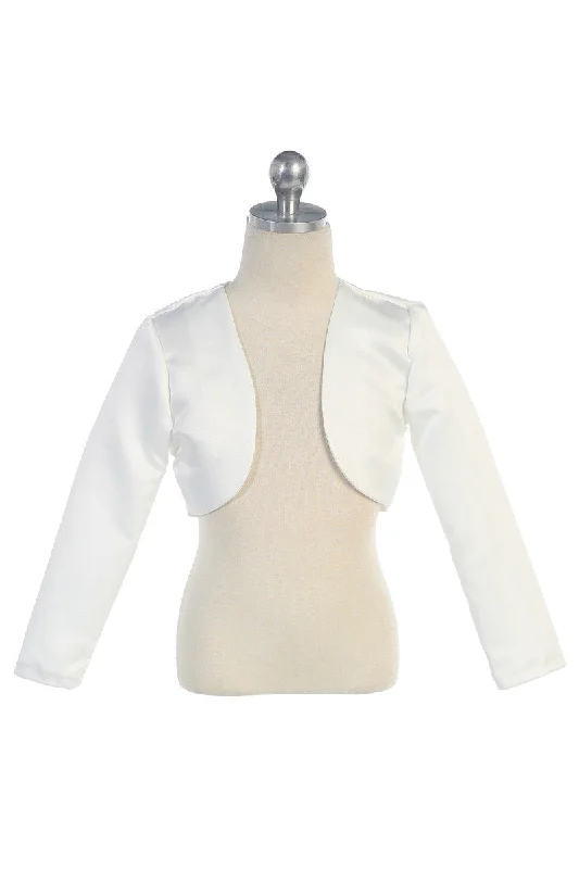 Ivory Satin Long Sleeve Jacket  JK 109 Jersey Jacket Tulle Jacket Batik Jacket