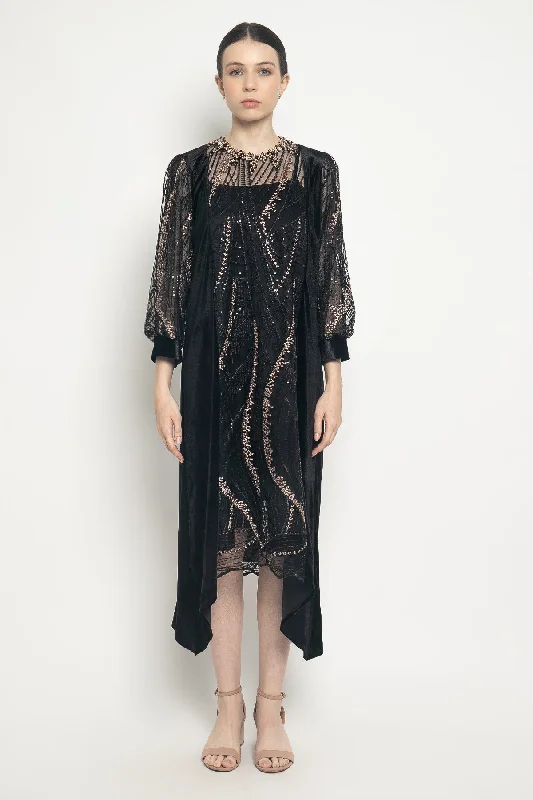 Radia Velvet Dress in Black