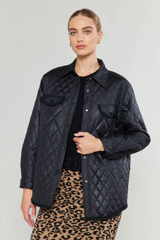Diamond Quilted Jacket Snapped Jacket Toggled Jacket Drawstring Jacket