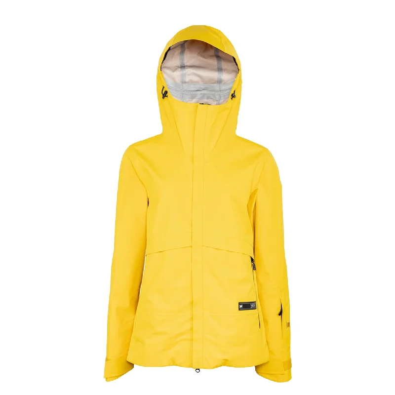 L1 2025 Ukka Women's Jacket - Hot Yellow A-Line Jacket Boat Neck Shawl Collar