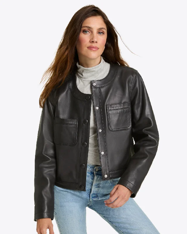 Leather Collarless Jacket Fleece Jacket Down Jacket Parka