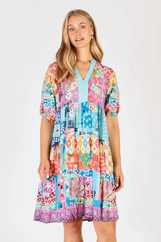Lula Life Aliah Tiered Dress Multi