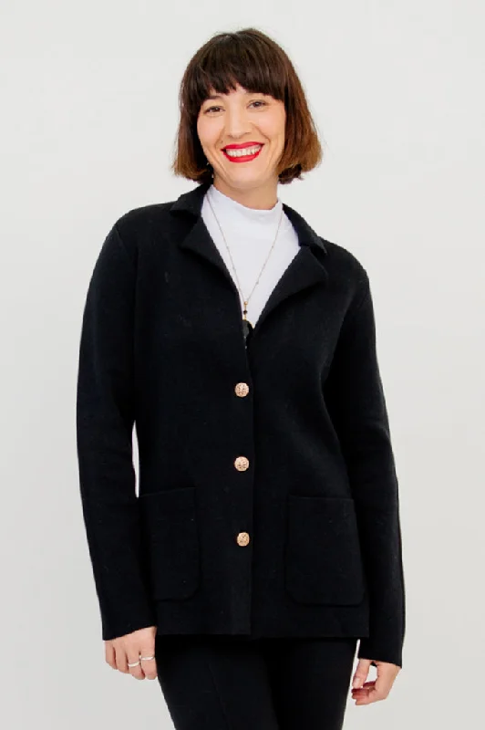 Margaret Jacket, Black, Cotton Faux Fur Jacket Real Fur Jacket Shearling Jacket