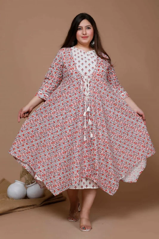 Miravan Women's Plus Size Printed Anarkali Kurta With Jacket Nylon Fabric Polyester Fabric Spandex Fabric Miravan Women's Plus Size Printed Anarkali Kurta With Jacket Nylon Fabric Polyester Fabric Spandex Fabric