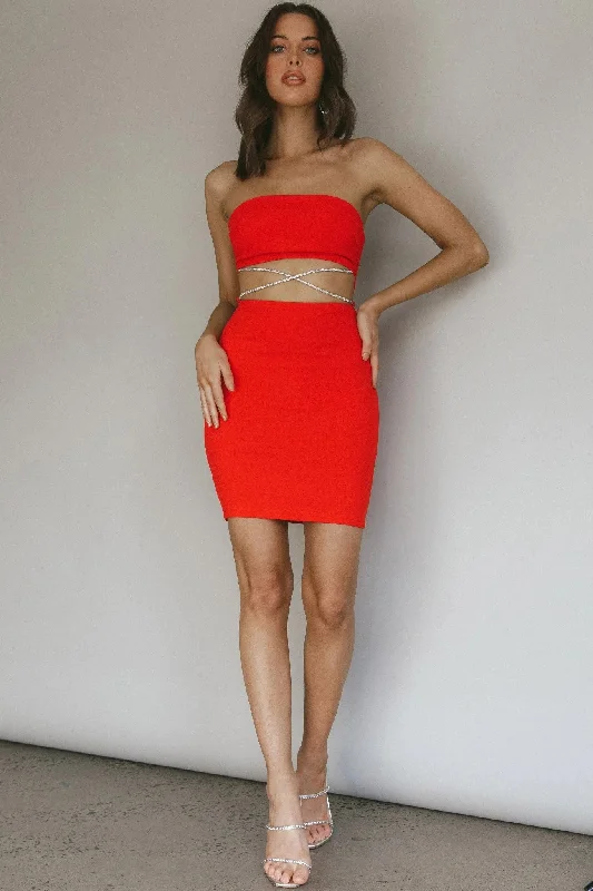 Naomi Mini Dress - Red Casual Button-Up Mini Dress