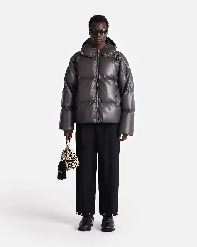 Vili - Okobor™ Alt-Leather Puffer Jacket - Midnight Green Corduroy Jacket Velvet Jacket Brocade Jacket Vili - Okobor™ Alt-Leather Puffer Jacket - Midnight Green Corduroy Jacket Velvet Jacket Brocade Jacket