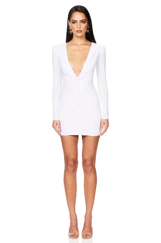 Nookie Legacy Mini Dress - Ivory Cozy Jersey Mini Dress