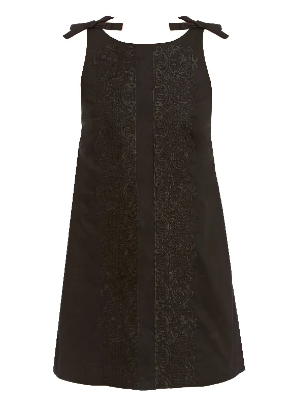 Payton Mini Dress in Black Comfortable Fit-and-Flare Mini Dress