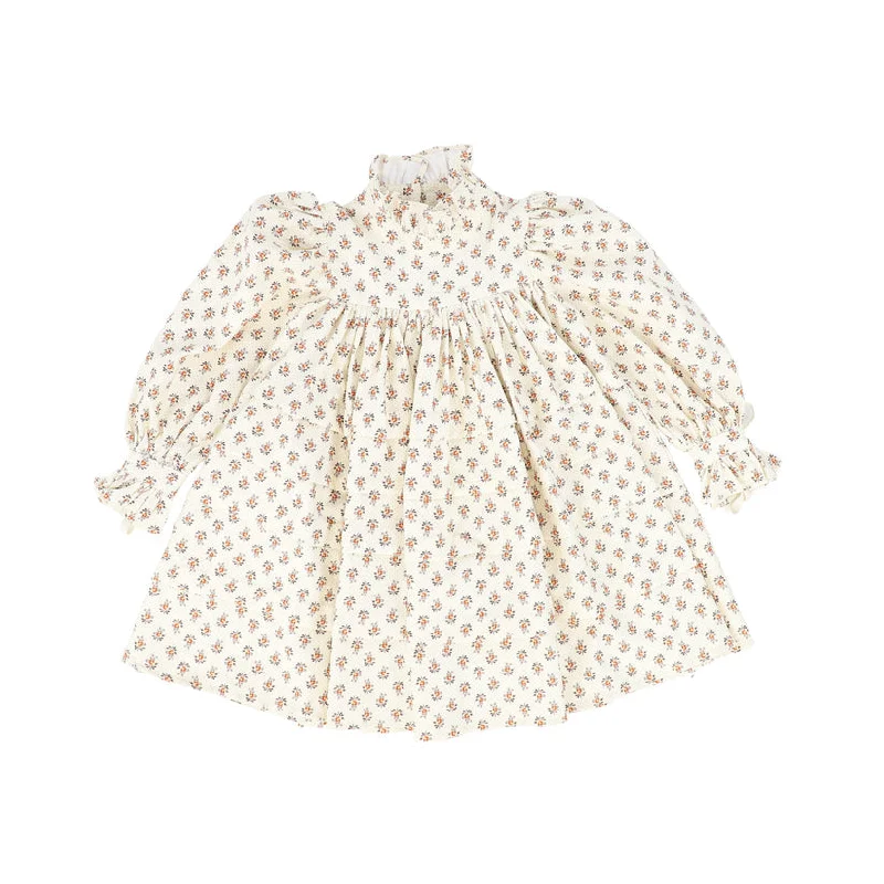 PETITE AMALIE TOFFEE FLOWER PRINT TIERED BABYDOLL DRESS