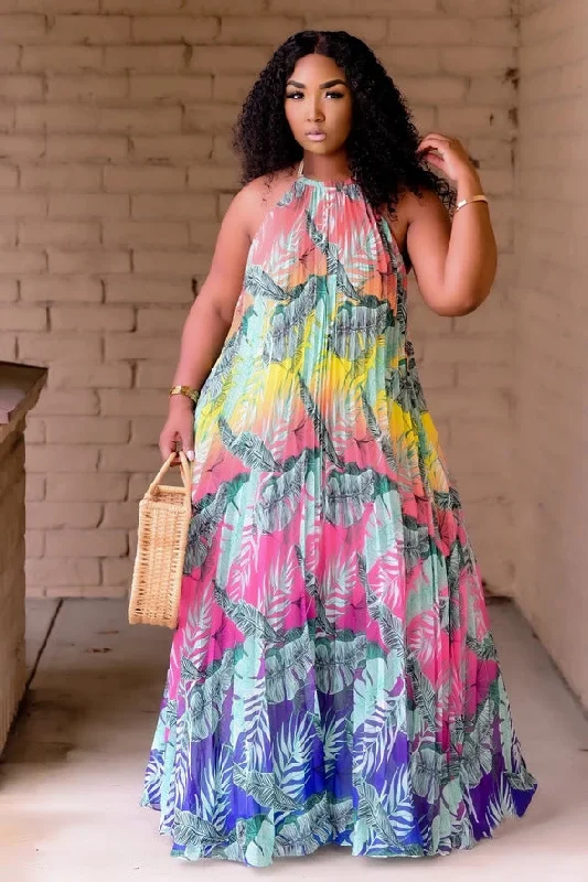 Plus Size Digital Printing Large Swing Dress Dress Women Clothing