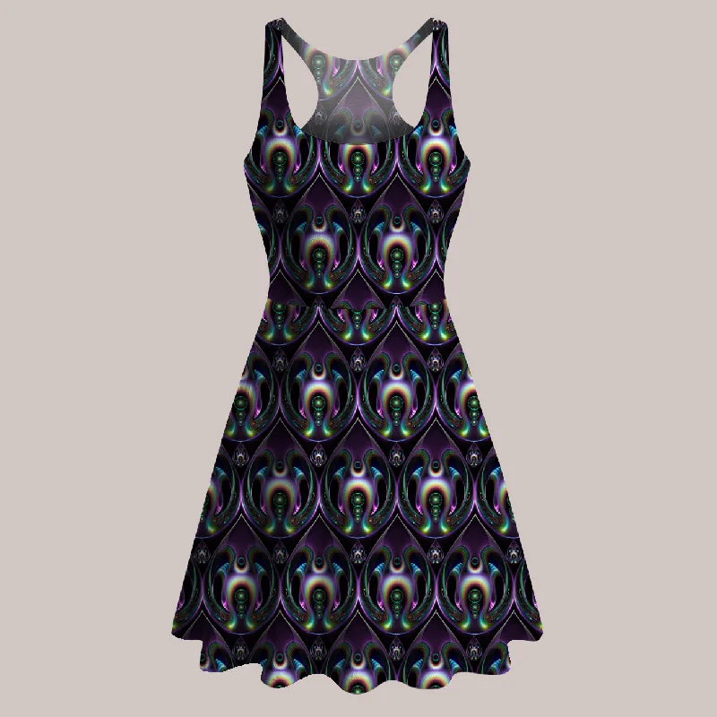Psychedelic Skater Dress (UV/RGB, Eco-Friendly) | EMERGENCE