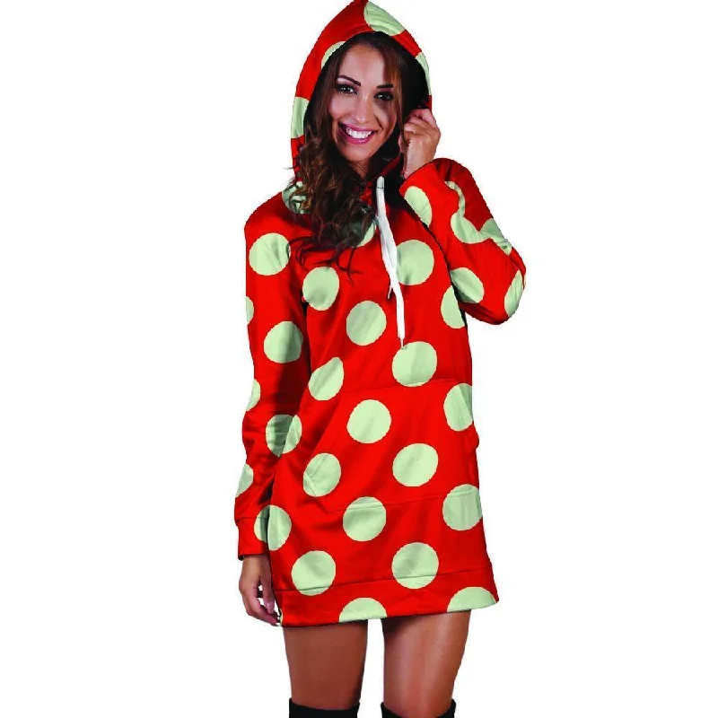 Red Polka Dot Hoodie Dress