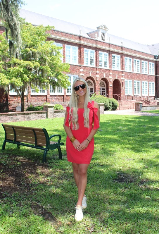 Rory Bow Mini Dress Chic Halter Mini Dress