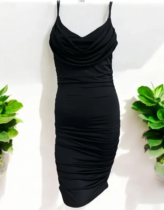 Cowl Neck Rushed Dress FM3956