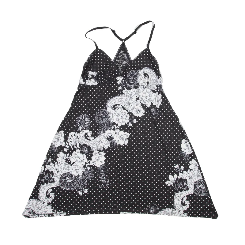 SECRET TREASURES Y2K Night wear Mini Dress Black Spotted Sleeveless Short Womens UK 8 Trendy A-Line Mini Dress SECRET TREASURES Y2K Night wear Mini Dress Black Spotted Sleeveless Short Womens UK 8 Trendy A-Line Mini Dress