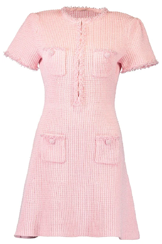 Textured Mini Dress Casual V-Neck Mini Dress