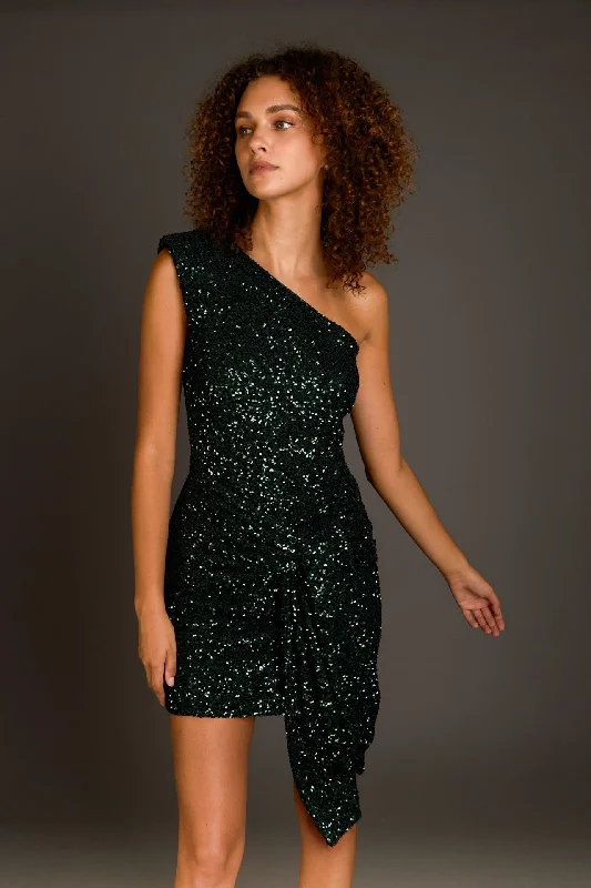 Endless Rose - Sequins Front Wrap Mini Dress Chic Bohemian Mini Dress