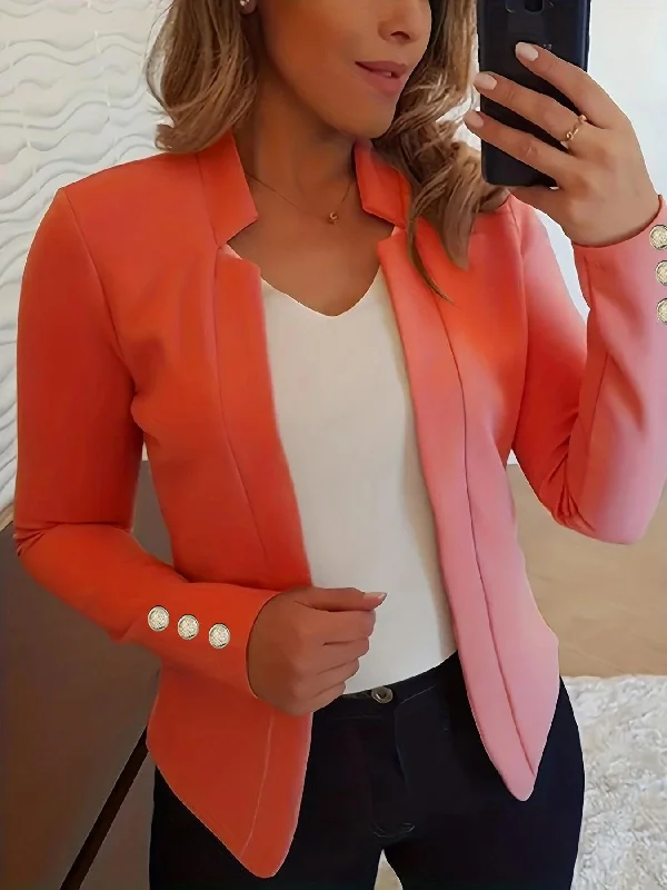 Solid Color Cuff Small Suit Long Sleeve Jacket Suit Mesh Jacket Canvas Jacket Denim Jacket