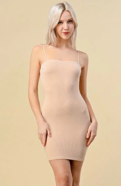 Square Neck Ribbed Cami Dress Heart Hip 45614 (FINAL SALE)