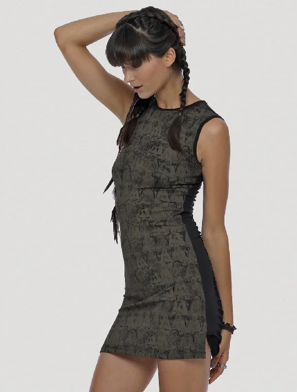 Tangka Braided Mini Dress Chic Puff Sleeve Mini Dress