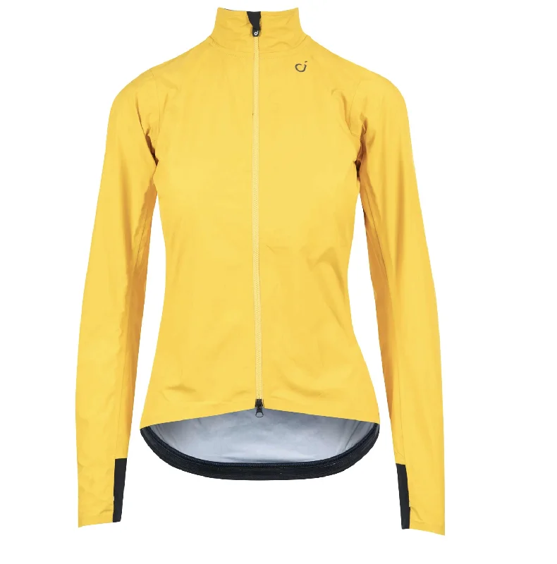 VELOCIO WOMENS ULTRALIGHT RAIN JACKET CITRON YELLOW Zippered Front Buttoned Front Snap Front