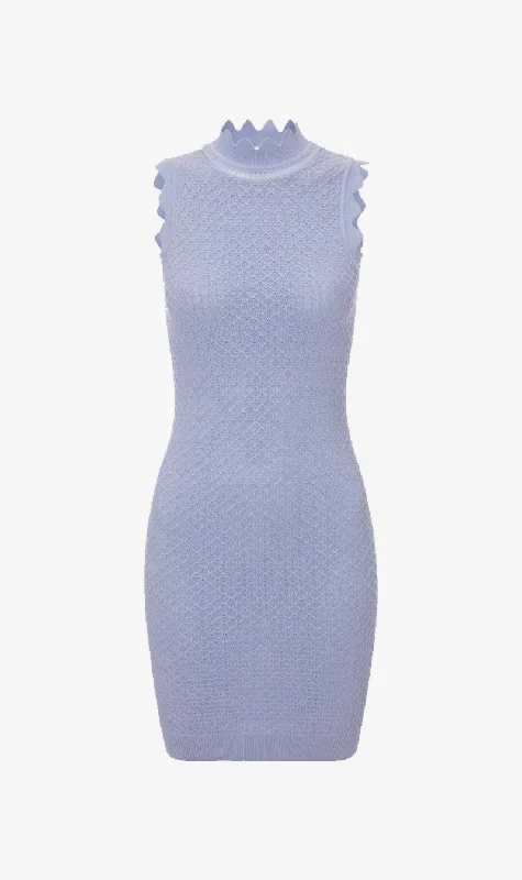 Victoria Beckham | Mini Dress - Lilac Stylish Sweetheart Neck Mini Dress