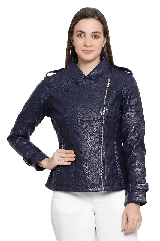 Wandered Solid Biker Jacket Fleece Jacket Down Jacket Feather Jacket