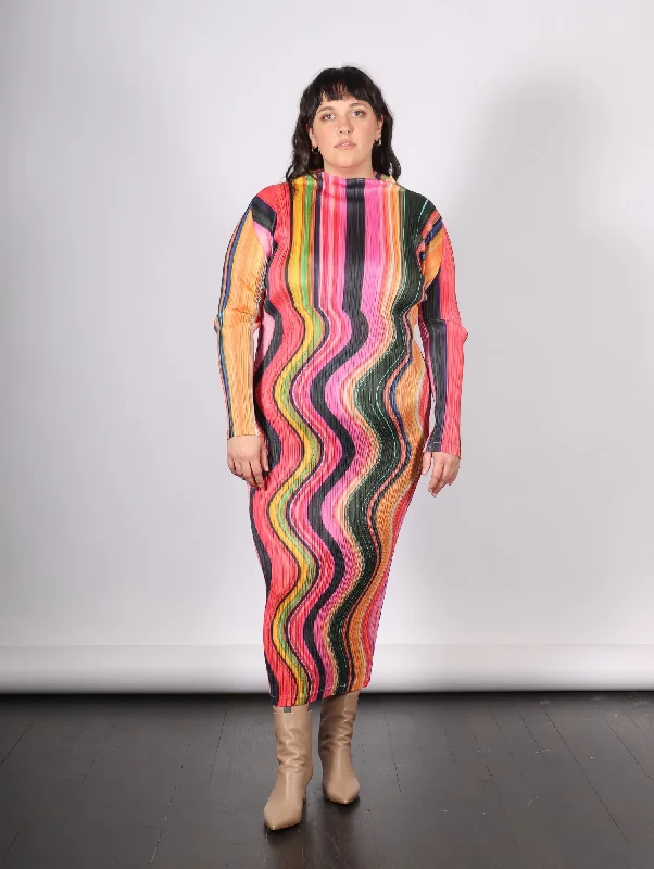 Warp Dress in Pink by Pleats Please Issey Miyake