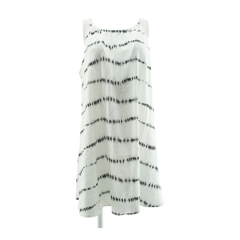 White Striped Mini Dress Elegant Vintage Mini Dress
