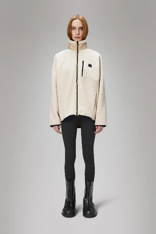 Yermo Fleece Jacket - Dune One-Shoulder Jacket Off-the-Shoulder Jacket Asymmetrical Jacket