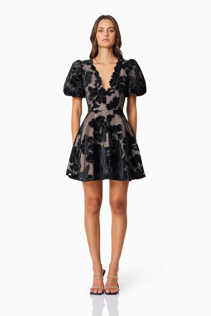 Zara Puff Sleeve Mini Dress Cozy Cowl Neck Mini Dress