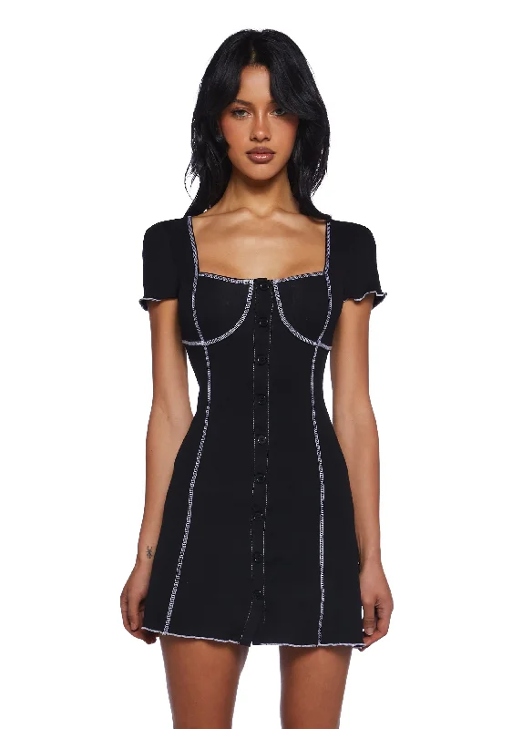 Candid Encounters Mini Dress Elegant Satin Mini Dress