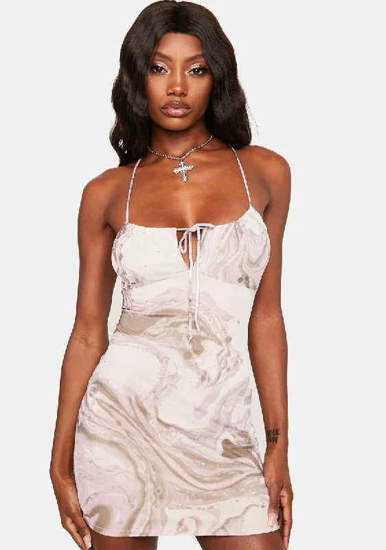 Lavender No Illusions Mesh Mini Dress Classic Floral Print Mini Dress