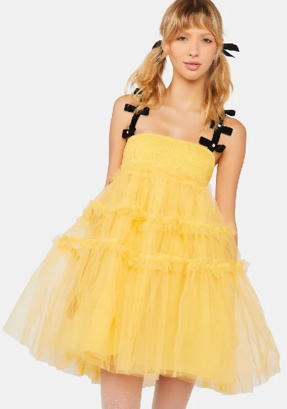 Moonlight Meadow Tulle Mini Dress Elegant Velvet Mini Dress
