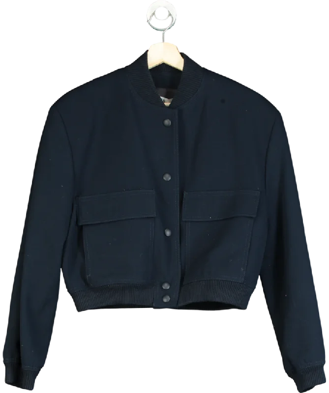ZARA Blue Bomber Jacket With Pockets UK M Jersey Jacket Tulle Jacket Batik Jacket