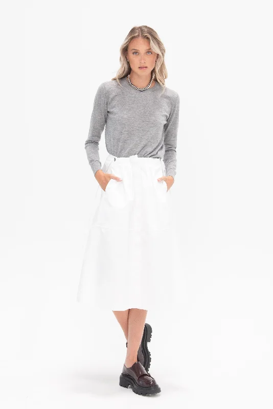 Round Neck Sweater, Heather Melange Elegant Classic Vintage