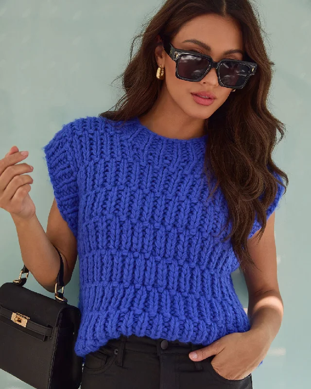 Annaline Cap Sleeve Crochet Sweater Anti-Pilling Anti-Shrink Durable