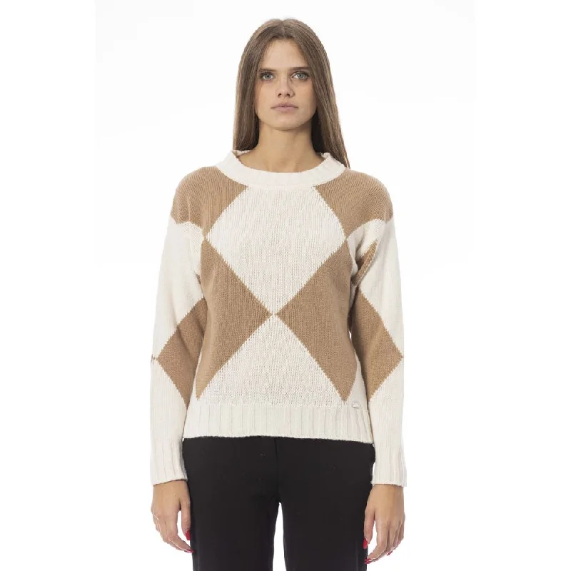 Baldinini Trend Beige Wool Women Sweater Nylon Fabric Polyester Fabric Spandex Fabric Baldinini Trend Beige Wool Women Sweater Nylon Fabric Polyester Fabric Spandex Fabric
