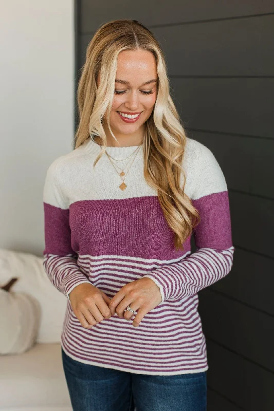 Days Gone By Color Block Sweater- Mulberry Fleece Fabric Down Fabric Feather Fabric