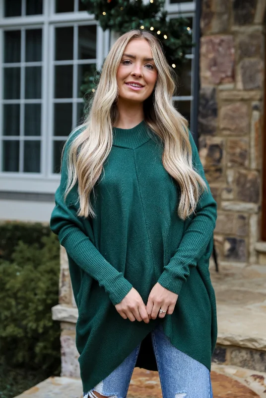 FINAL SALE - Fireside Favorite Green Oversized Sweater Collared Crew Neck Turtle Neck FINAL SALE - Fireside Favorite Green Oversized Sweater Collared Crew Neck Turtle Neck