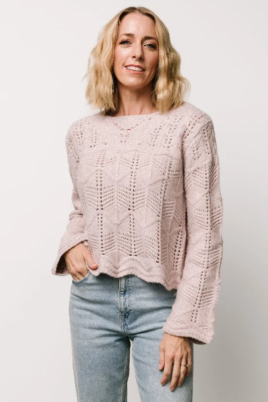 Jeanine Knit Sweater | Lilac Cotton Fabric Linen Fabric Terry Fabric