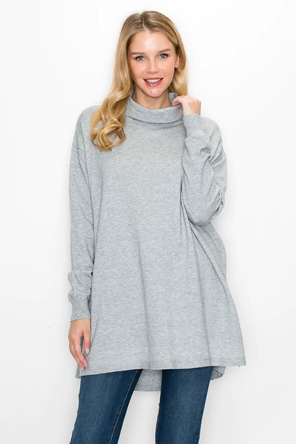 JOH Cashmere Sarah Sweater Heather Gray Terry Terry Cloth Terry Knit