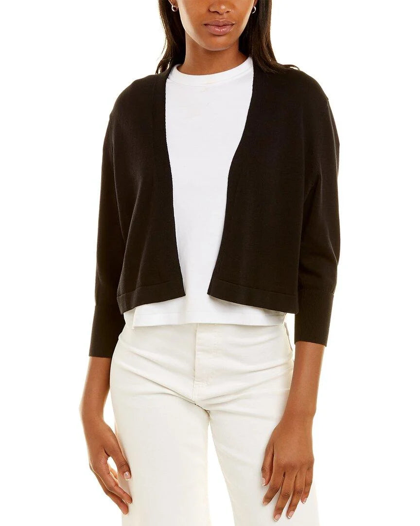 Jude Connally Priscilla Sweater Pima Cotton - Black Ribbed Striped Patterned