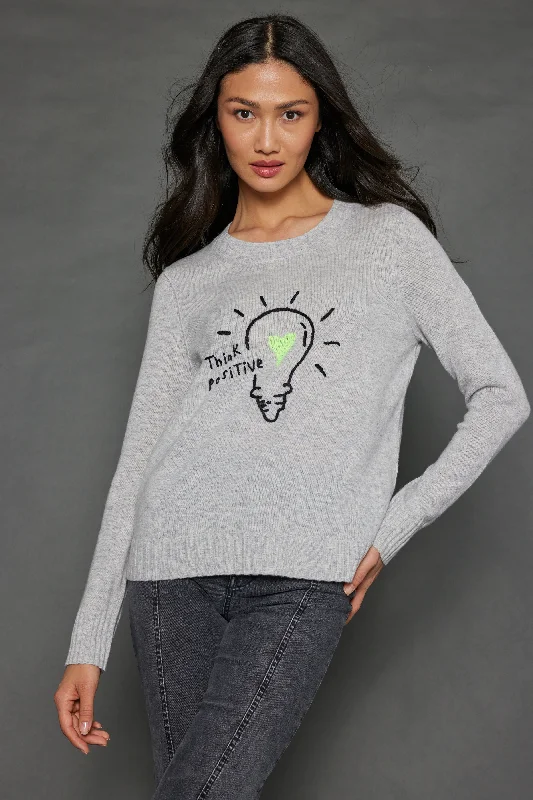 Lisa Todd Think Positive Sweater Print Jacquard Patchwork