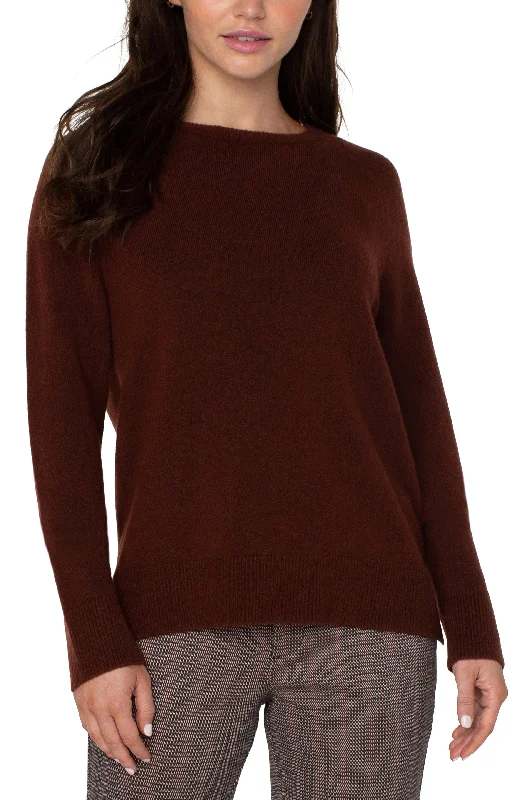 Long Sleeve Raglan Sweater Print Jacquard Patchwork