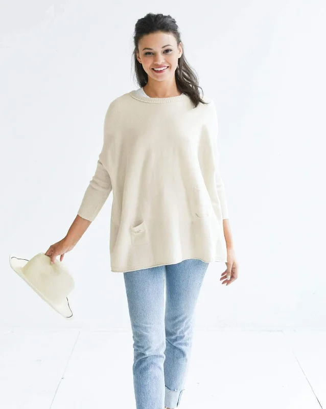 Mersea The Catalina Travel Sweater Sand Cable Knit Ribbed Knit Lace Knit